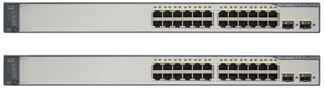 Managable POE Network Switch Cisco Catalyst3750 V2 Series WS-C3750V2-24PS-E